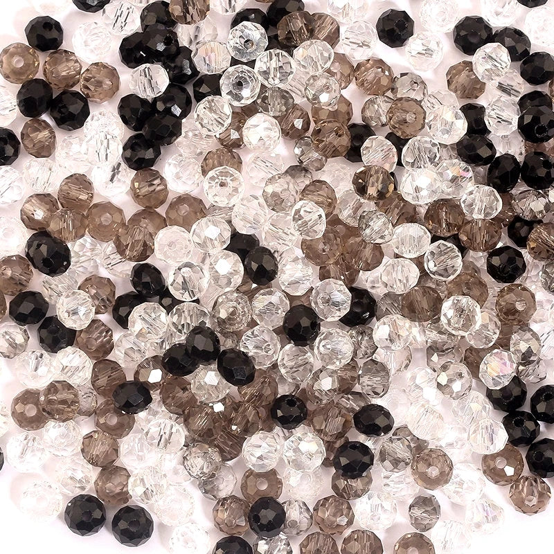 Faceted Glass Round Beads for Jewelry Making