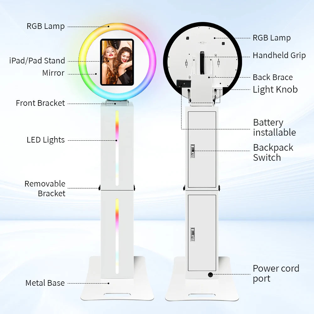 12.9' iPad Wedding Photo Booth with Ring Light for events