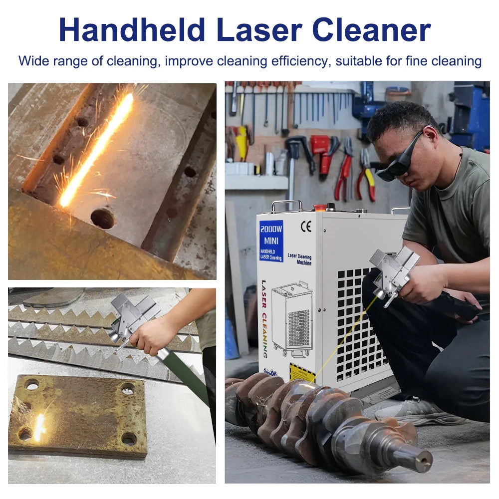 Industrial Rust Removal Laser Cleaning Machine for Fiber, Oil, Paint, and Metal Cleaning