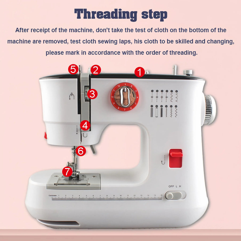 12 Stitches Electric Sewing Machine Mini Double Thread