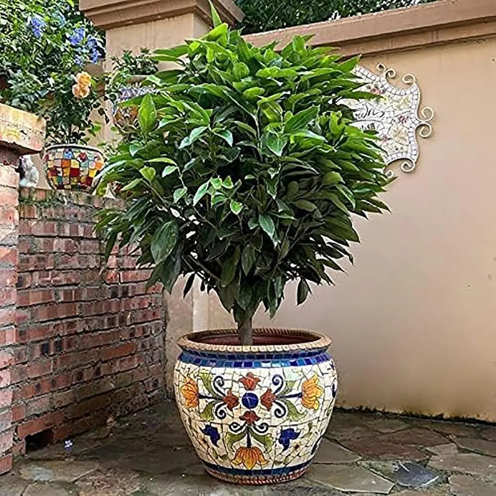 Ceramic Flower Pot, Large Garden Planter, Handmade Multicolored Plant Pot, Indoor Outdoor Plant Pots, Decorative Moroccan