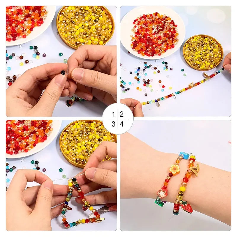 Faceted Glass Round Beads for Jewelry Making