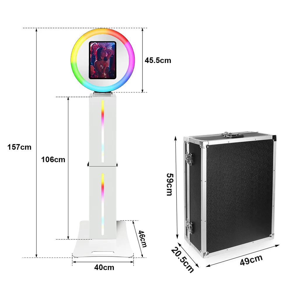 12.9' iPad Wedding Photo Booth with Ring Light for events