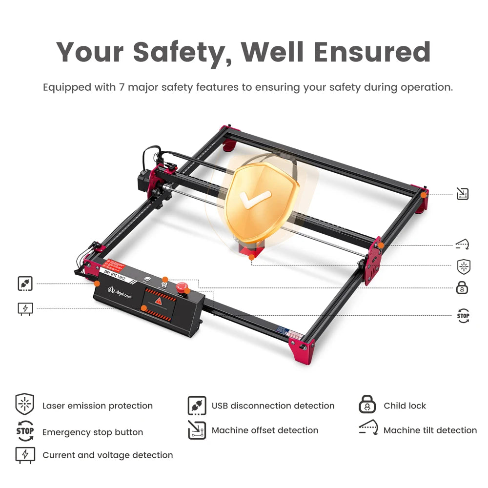 Laser Engraver with Air Assist Nozzle High Accuracy Cutting Machine