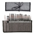 24-Piece Artist Paint Brush Set - Assorted Flat, Round, Fan & Detail Brushes