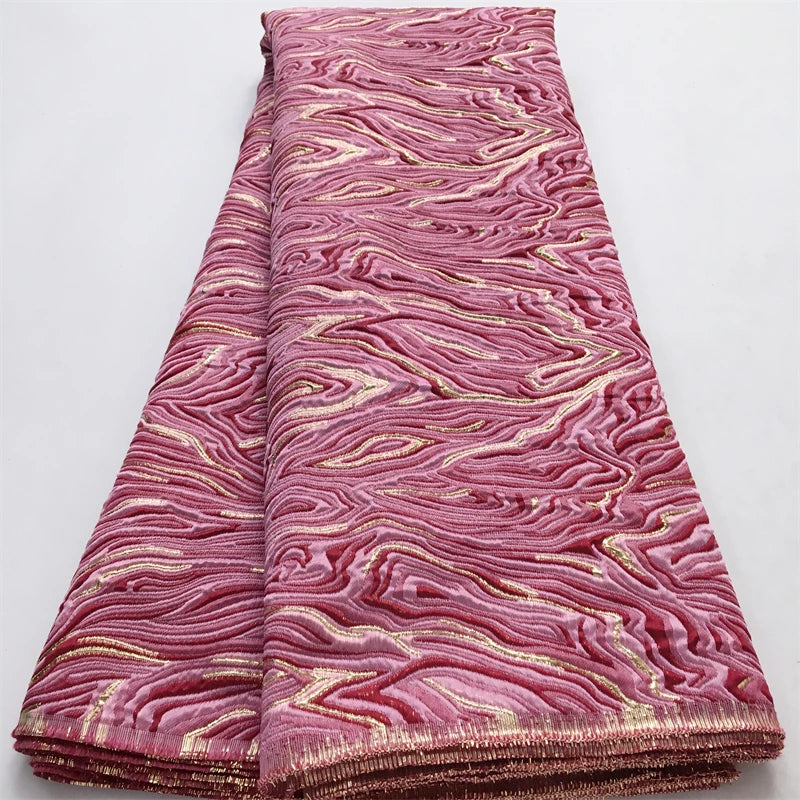 Luxury Africa Nigerian Brocade Lace Fabric for Evening Prom Luxury Women Dresses