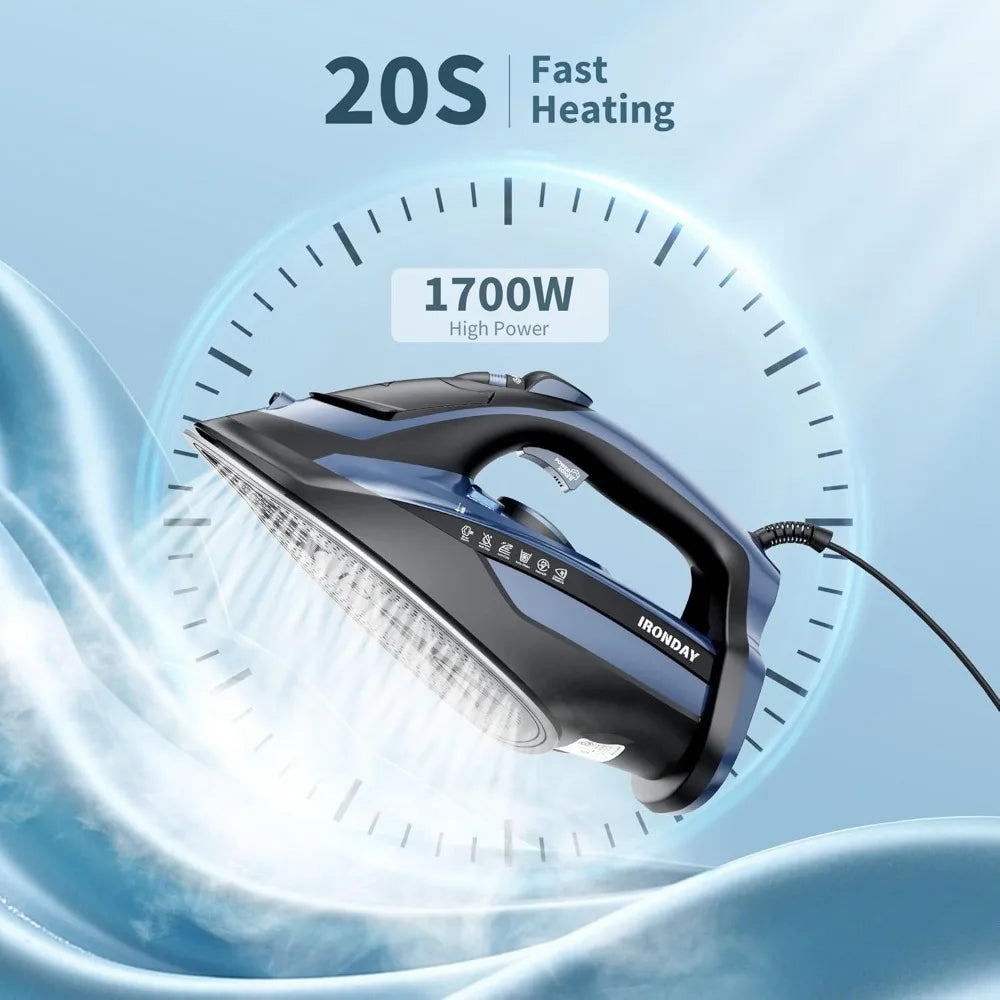 Steam Iron for Clothes  3-Way Auto shutoff, Burst Steam, Spray Mist,