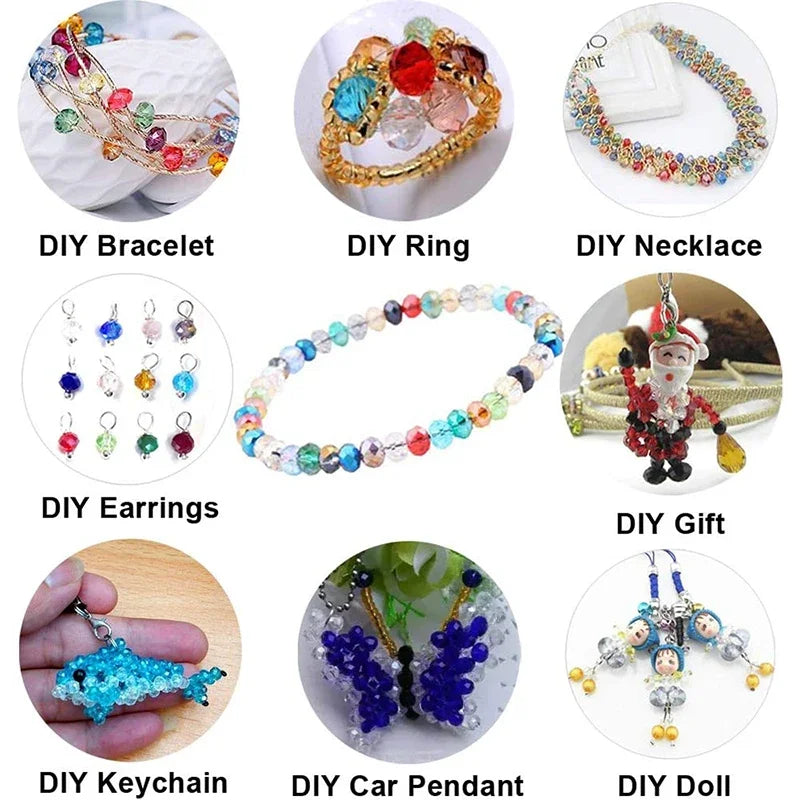 Faceted Glass Round Beads for Jewelry Making
