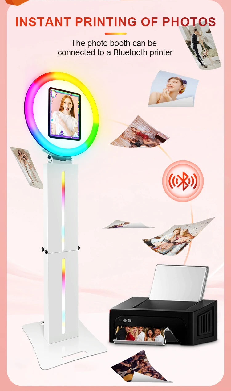 12.9' iPad Wedding Photo Booth with Ring Light for events