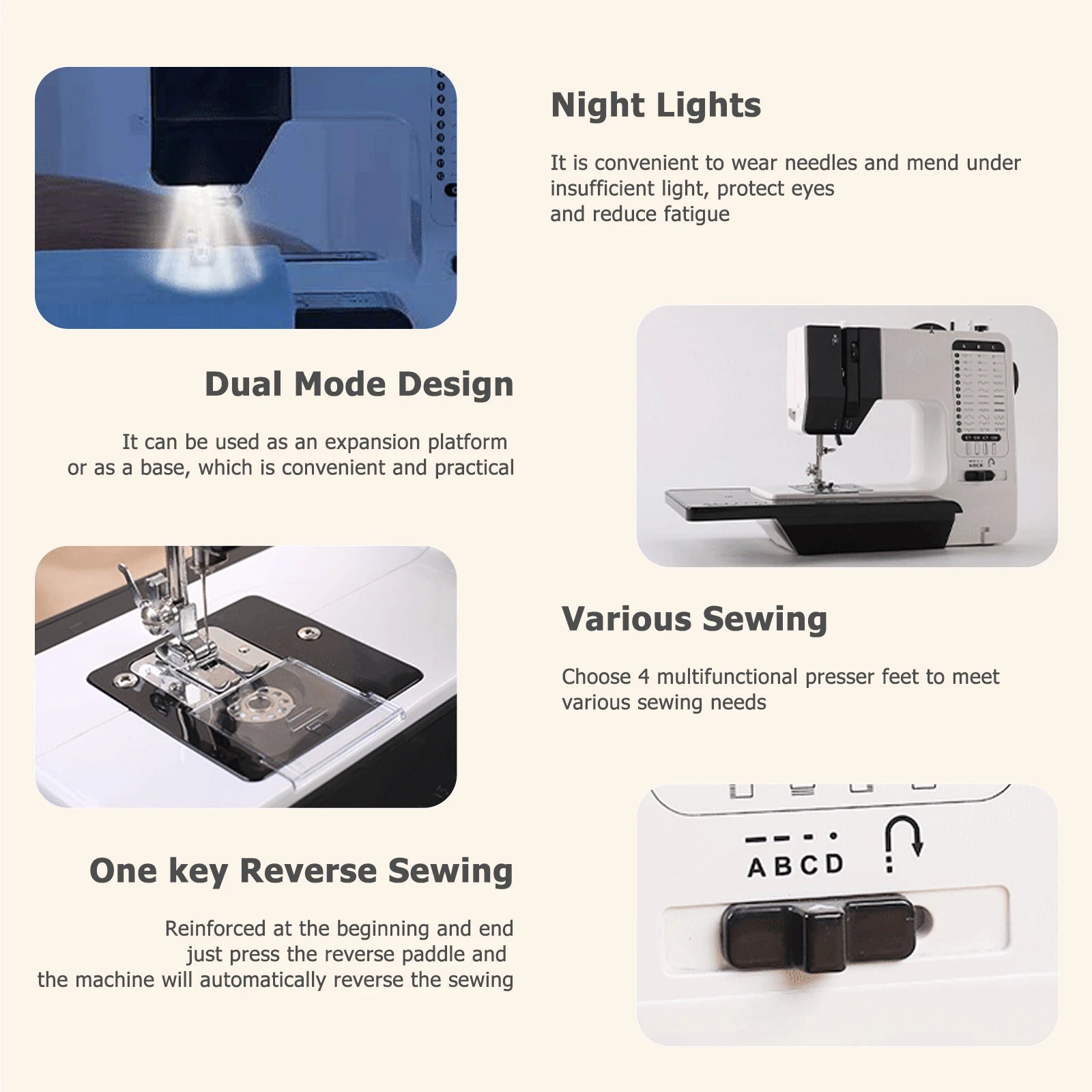 12 Stitch Mini Sewing Machine with Sewing Table and 113PCS Sewing Kit