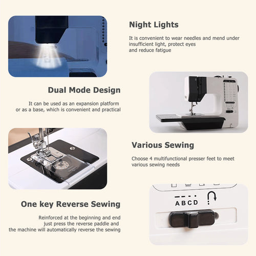 12 Stitch Mini Sewing Machine with Sewing Table and 113PCS Sewing Kit