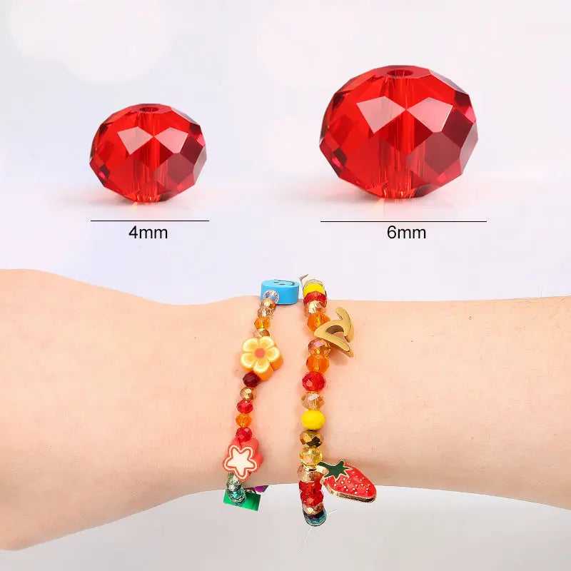 Faceted Glass Round Beads for Jewelry Making