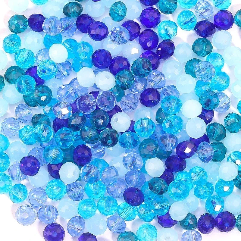 Faceted Glass Round Beads for Jewelry Making