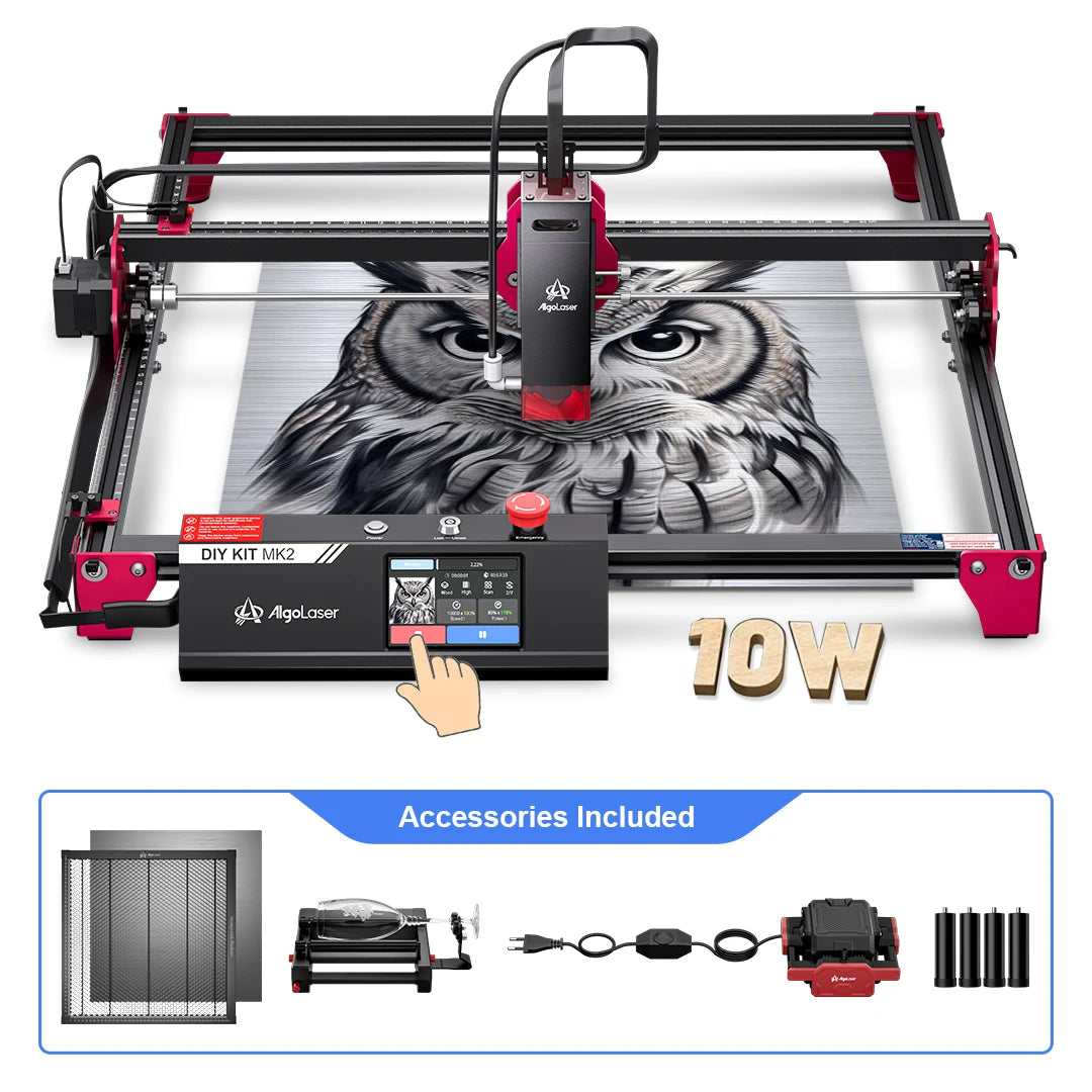 Metal & Wood Laser Cutter Engraver 3.5” Touch Scree Phone & WIFI