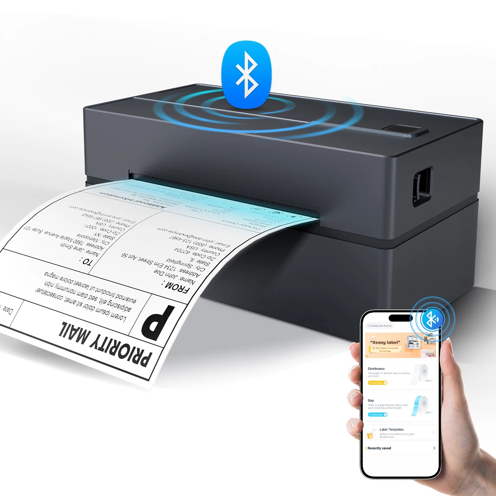 Portable Thermal Label Printer USB Bluetooth