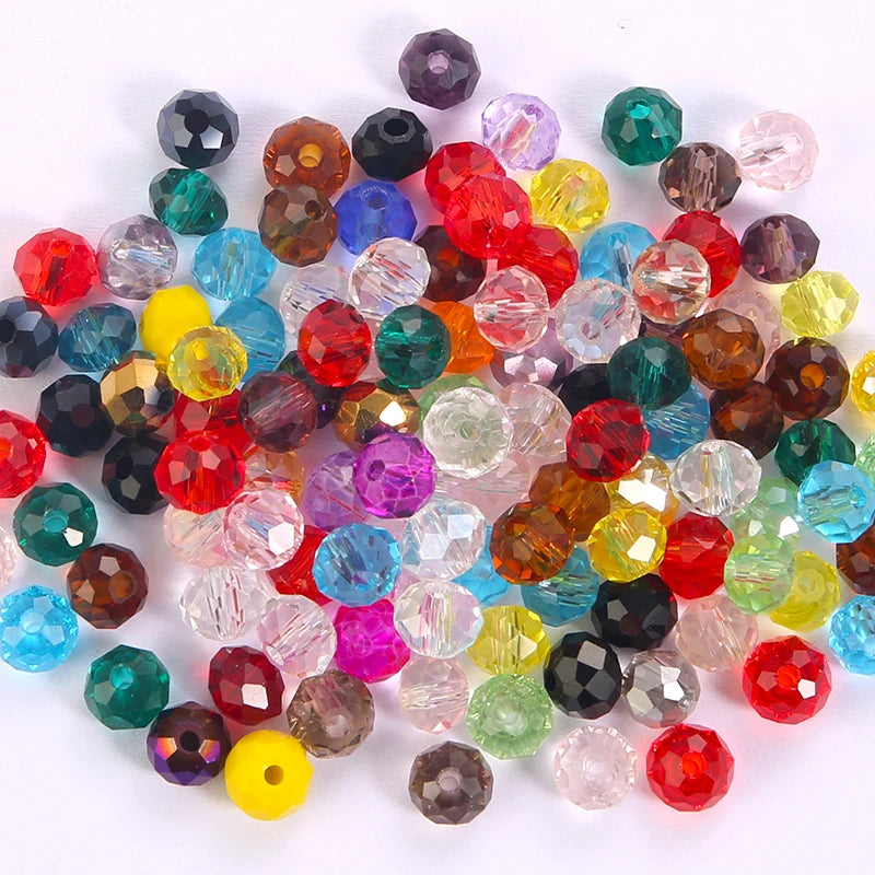 Faceted Glass Round Beads for Jewelry Making