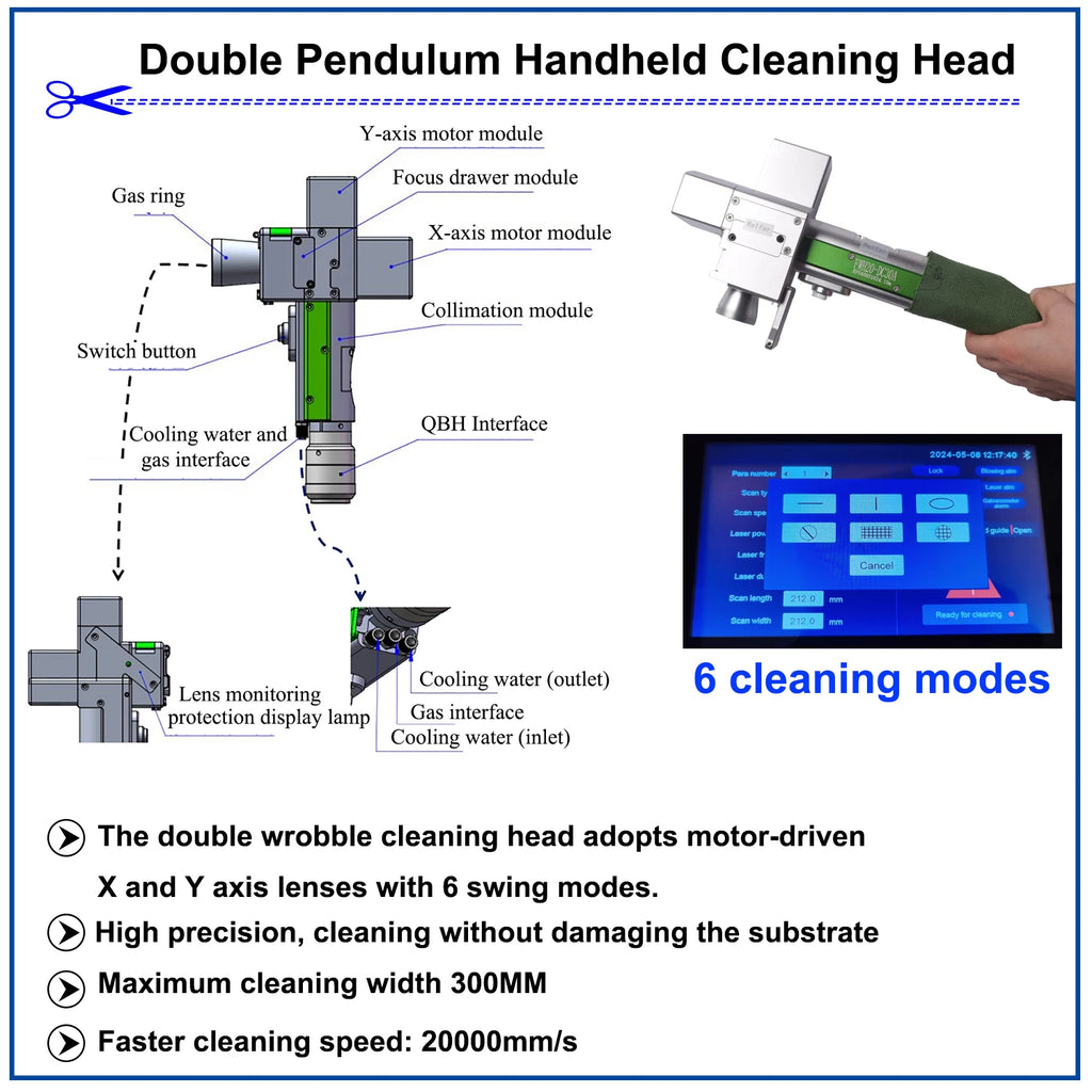 Industrial Rust Removal Laser Cleaning Machine for Fiber, Oil, Paint, and Metal Cleaning