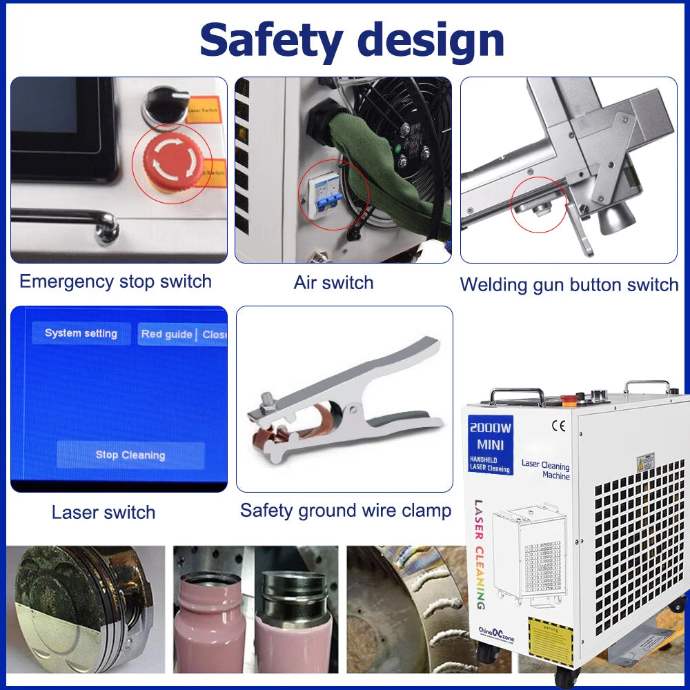 Industrial Rust Removal Laser Cleaning Machine for Fiber, Oil, Paint, and Metal Cleaning