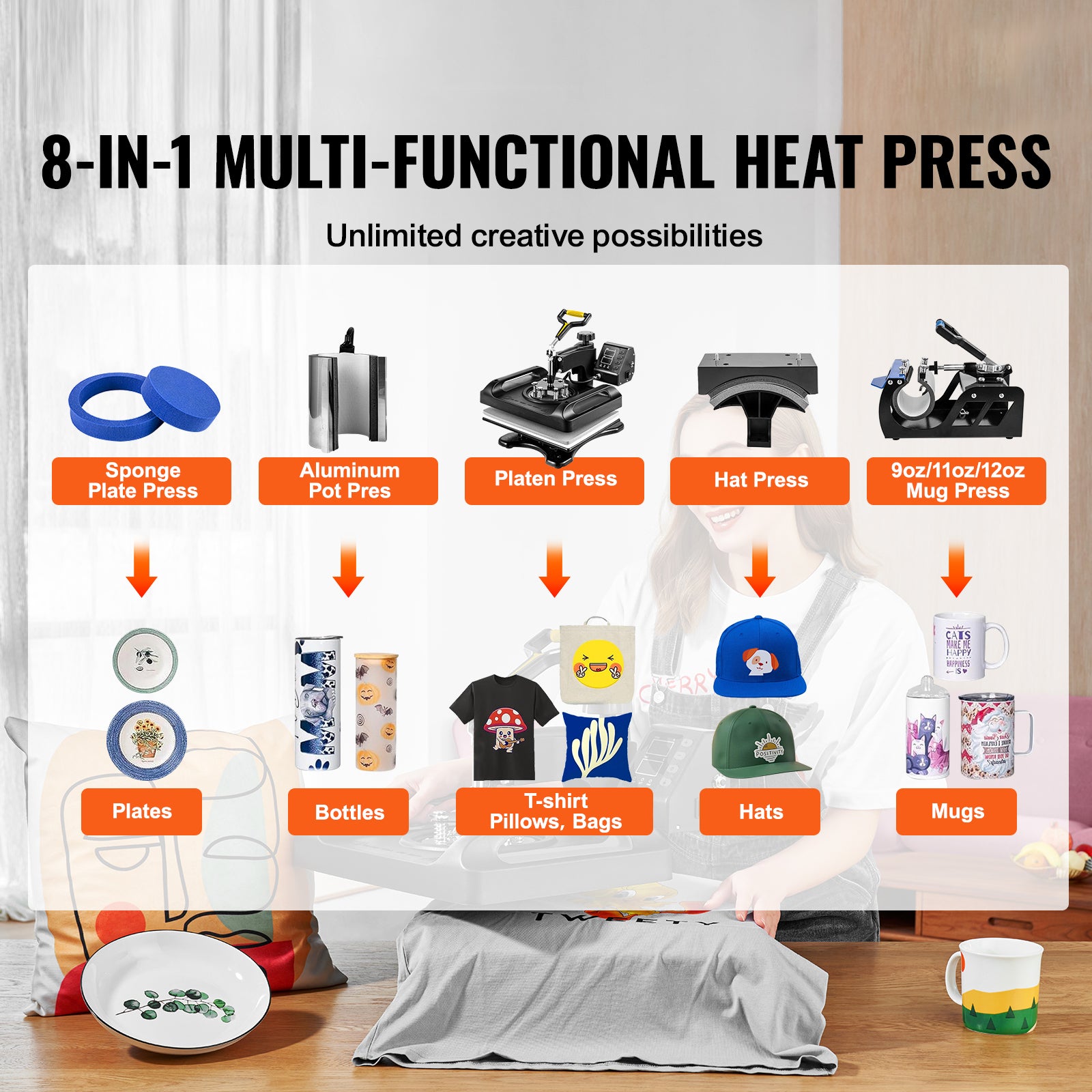 8 in 1 Combo Heat Press Machine